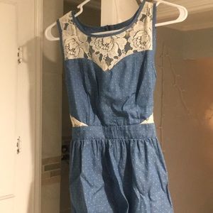 Denim lace dress